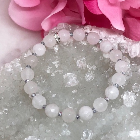 Olivia Rae Jewelry - 🎉3XHP🎉 Silver Crystal Bracelet White Faceted Jade